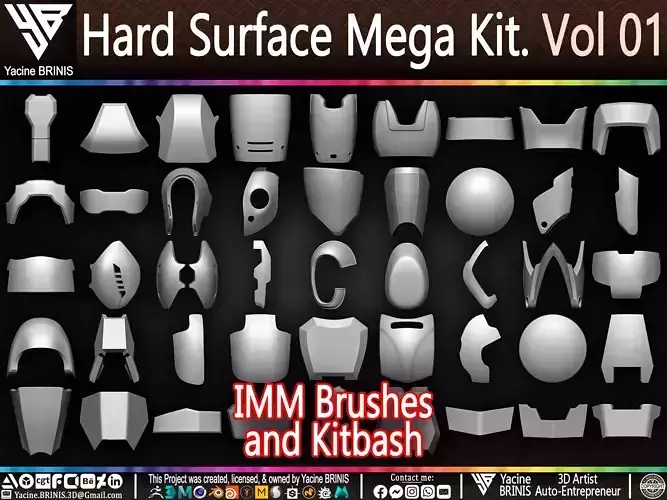 Hard Surface Mega Kit and IMM Brushes Volume 01