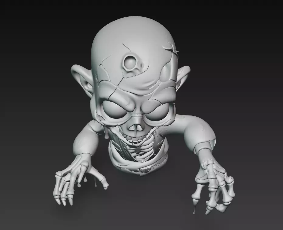 The Dripping Dead - Stylized Zombie Character Sculpture 3D print model_11