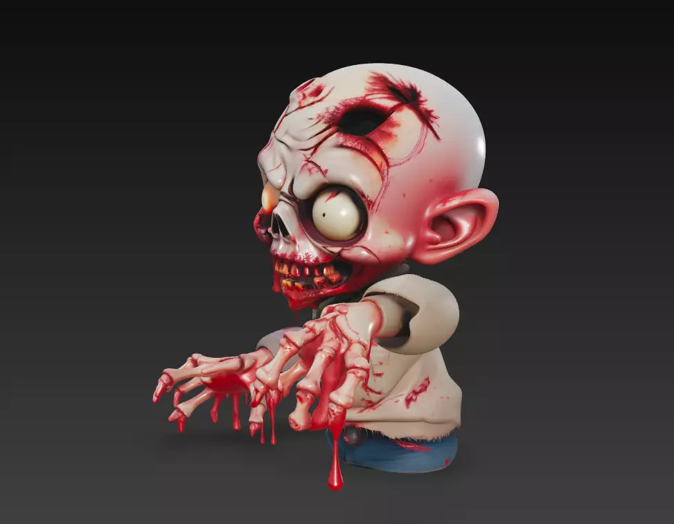 The Dripping Dead - Stylized Zombie Character Sculpture 3D print model_1
