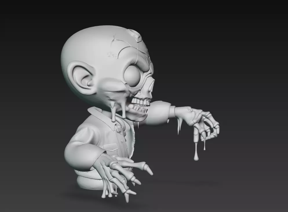 The Dripping Dead - Stylized Zombie Character Sculpture 3D print model_10