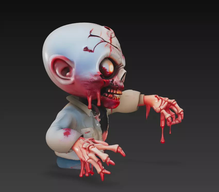 The Dripping Dead - Stylized Zombie Character Sculpture 3D print model_3