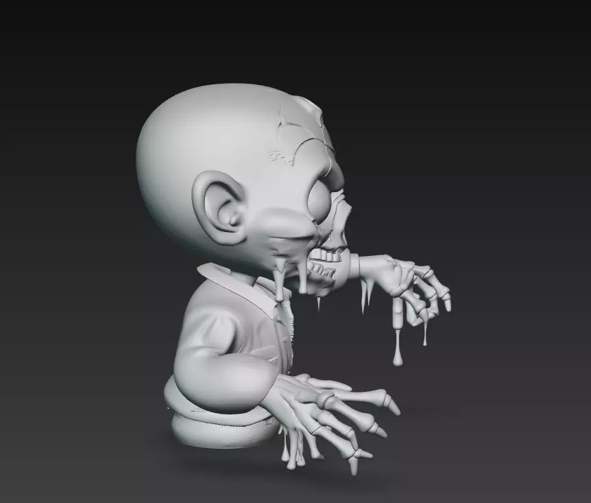 The Dripping Dead - Stylized Zombie Character Sculpture 3D print model_6