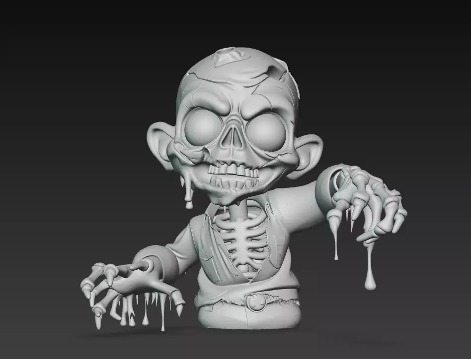 The Dripping Dead - Stylized Zombie Character Sculpture 3D print model_7