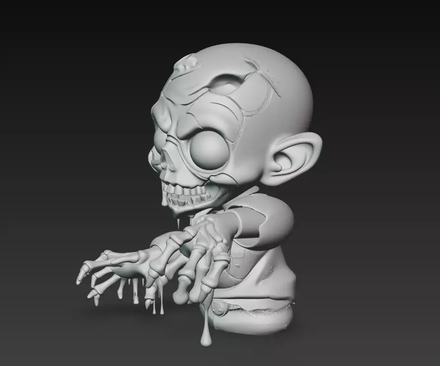 The Dripping Dead - Stylized Zombie Character Sculpture 3D print model_8
