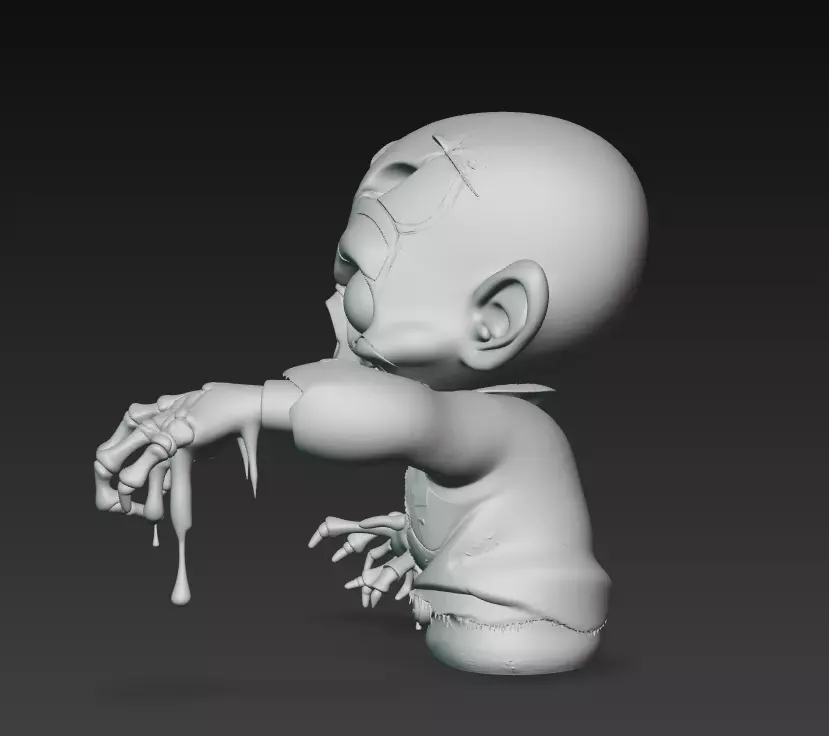 The Dripping Dead - Stylized Zombie Character Sculpture 3D print model_9