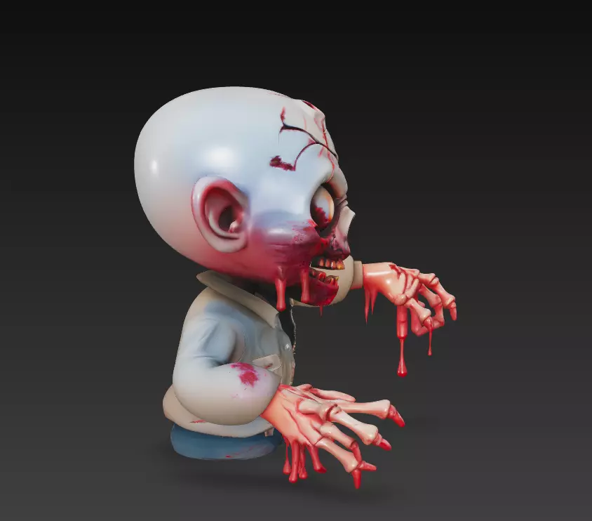 The Dripping Dead - Stylized Zombie Character Sculpture 3D print model_5