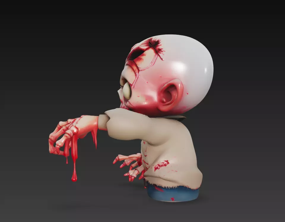 The Dripping Dead - Stylized Zombie Character Sculpture 3D print model_4