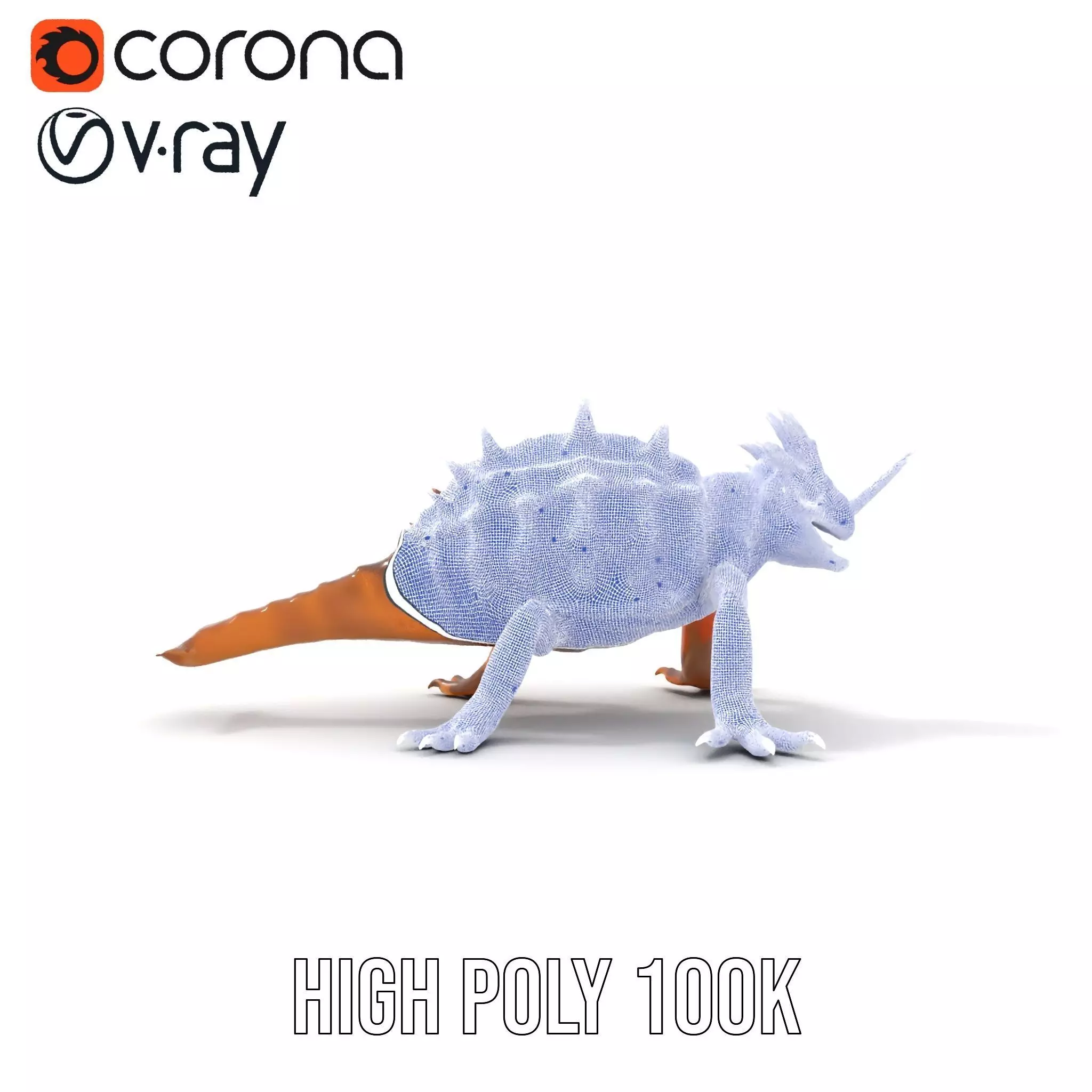 Spiky Horned Lizard model pack Low-poly 3D model_29
