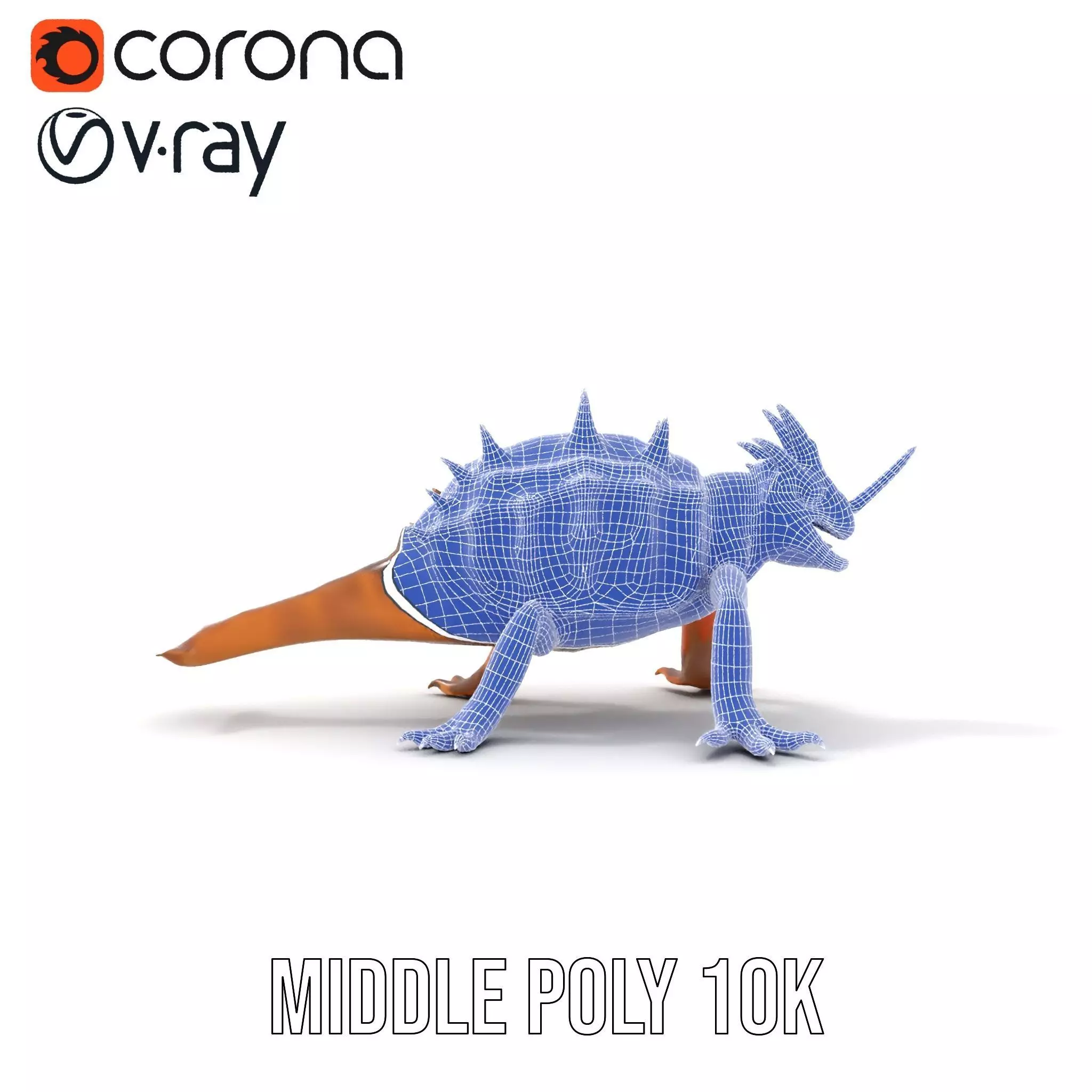 Spiky Horned Lizard model pack Low-poly 3D model_22