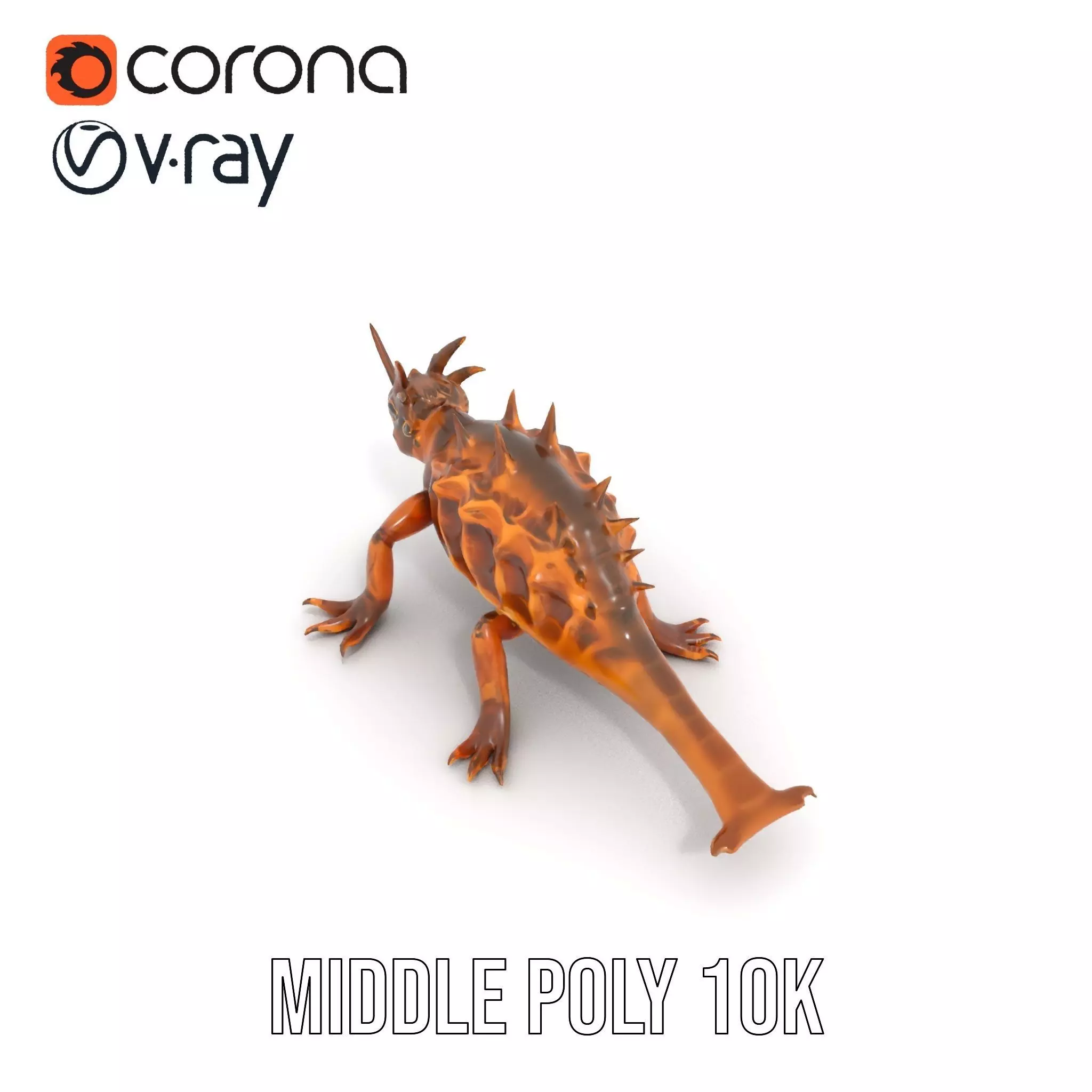Spiky Horned Lizard model pack Low-poly 3D model_24