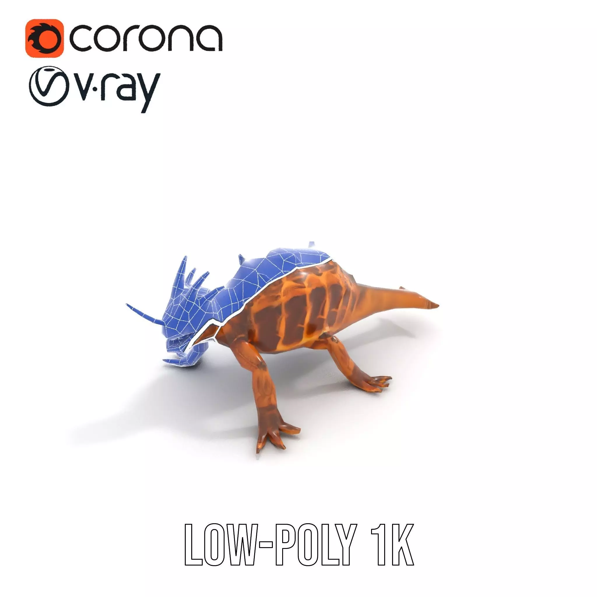 Spiky Horned Lizard model pack Low-poly 3D model_14