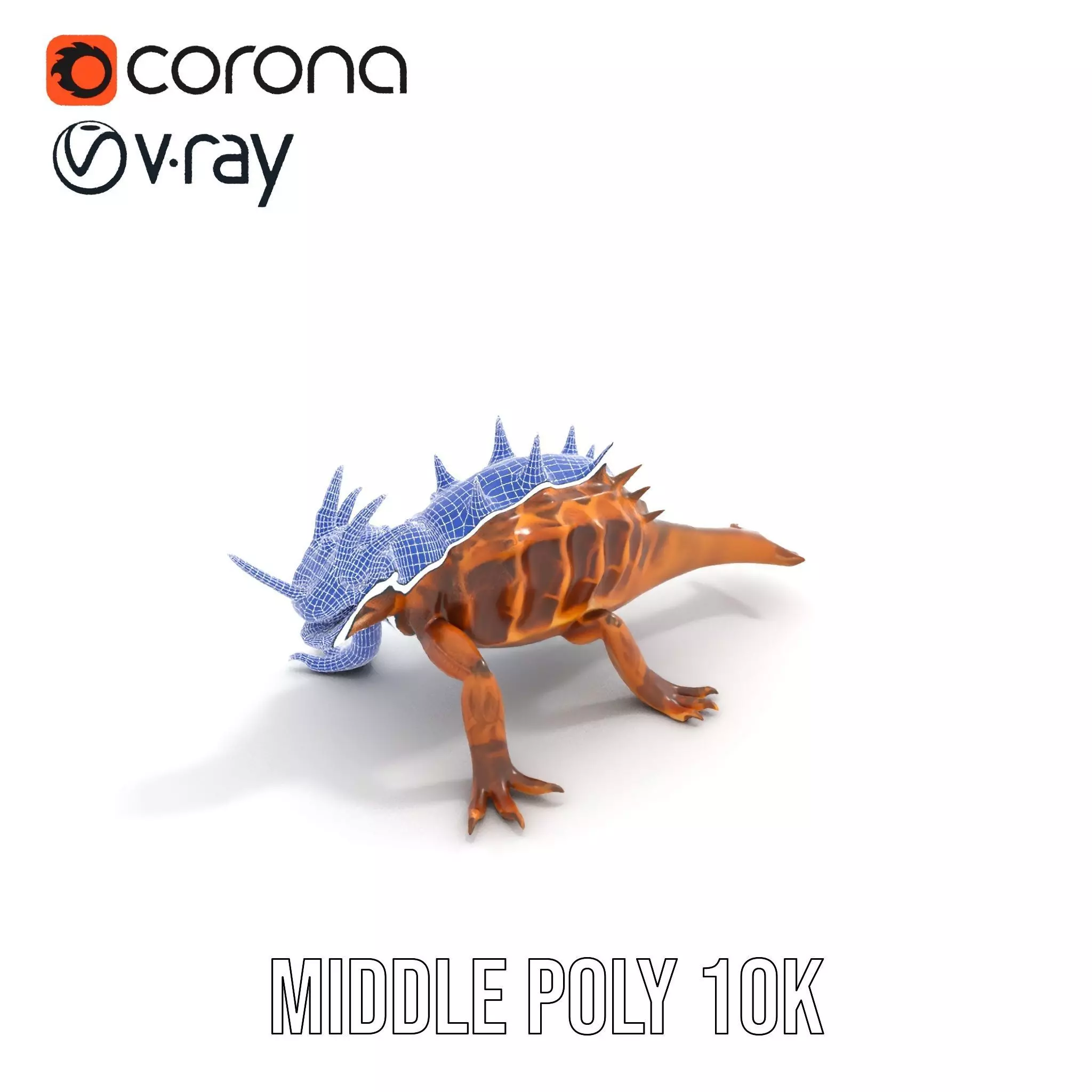 Spiky Horned Lizard model pack Low-poly 3D model_13