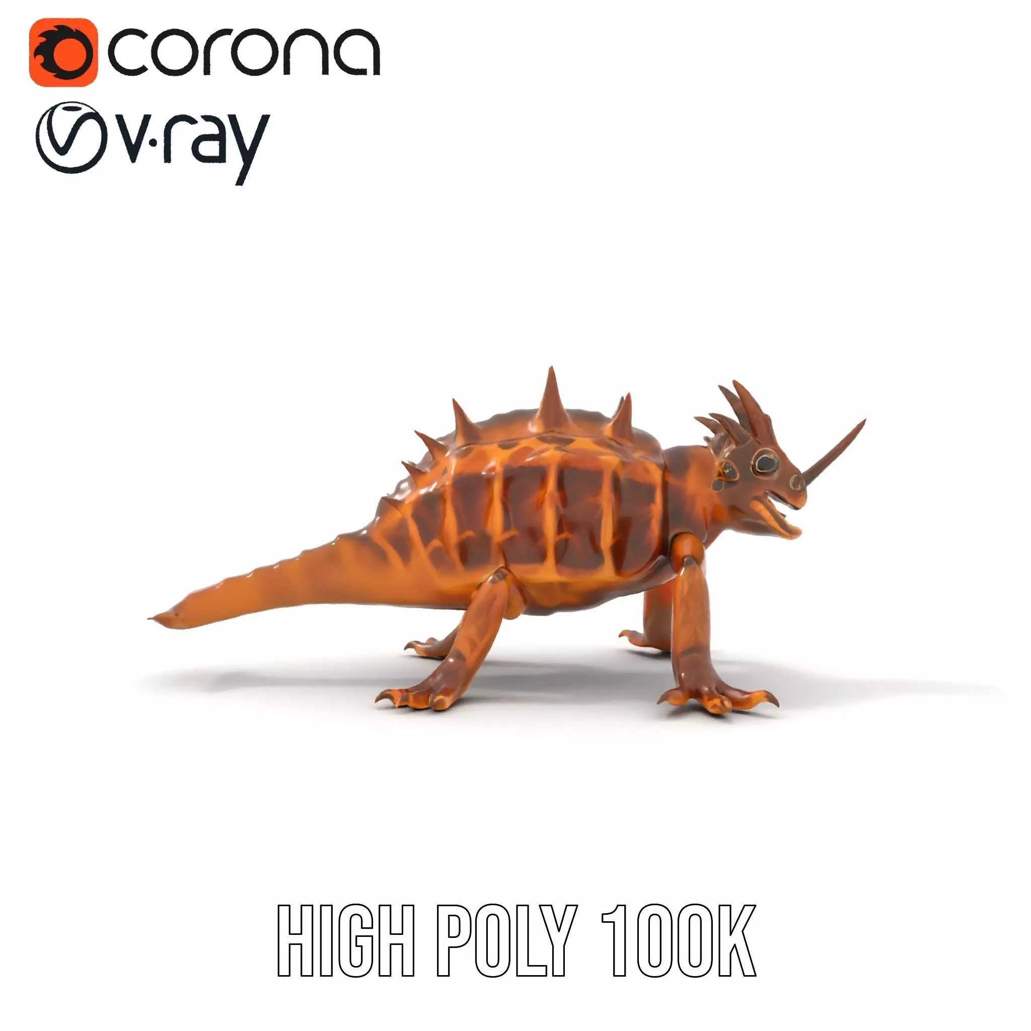 Spiky Horned Lizard model pack Low-poly 3D model_18