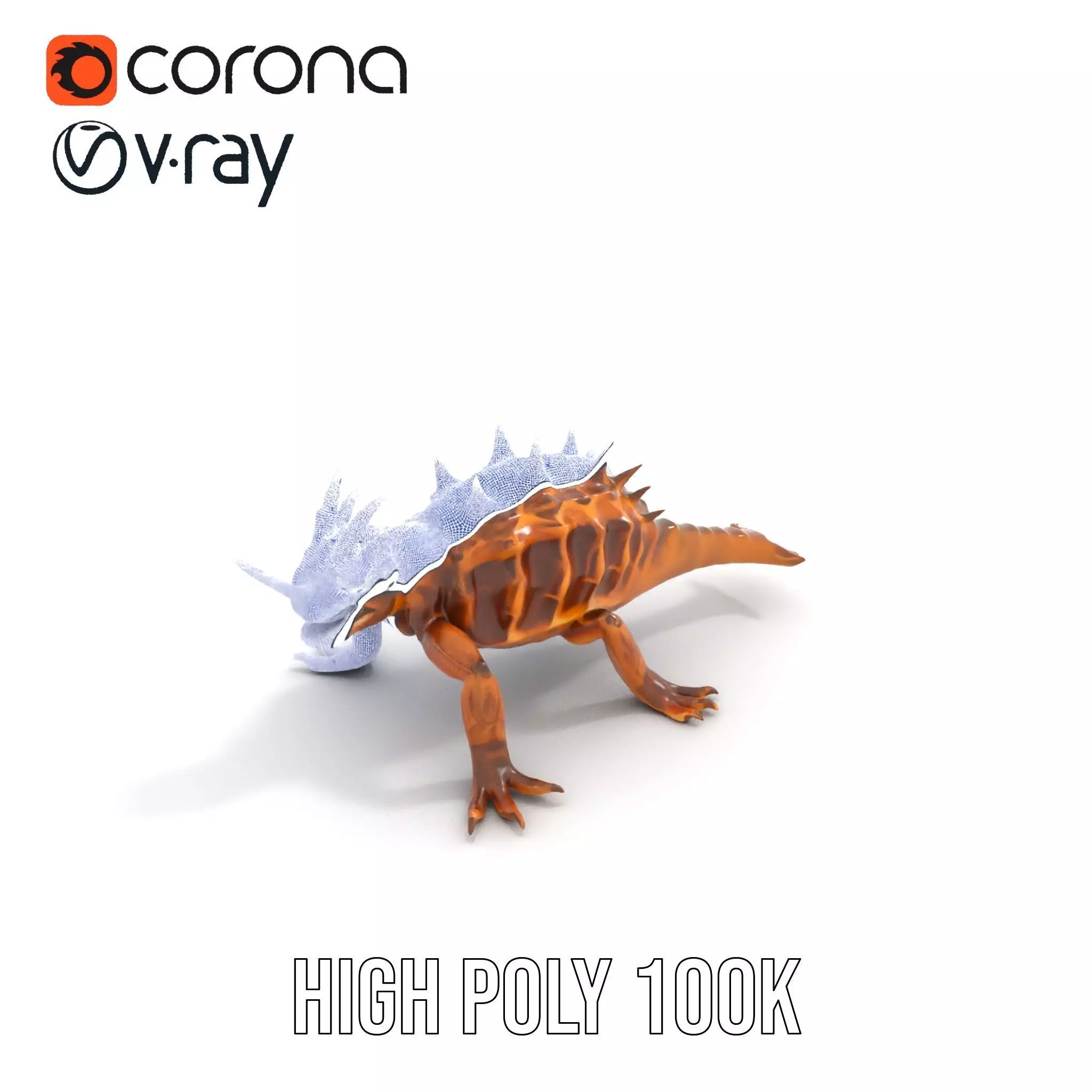 Spiky Horned Lizard model pack Low-poly 3D model_34