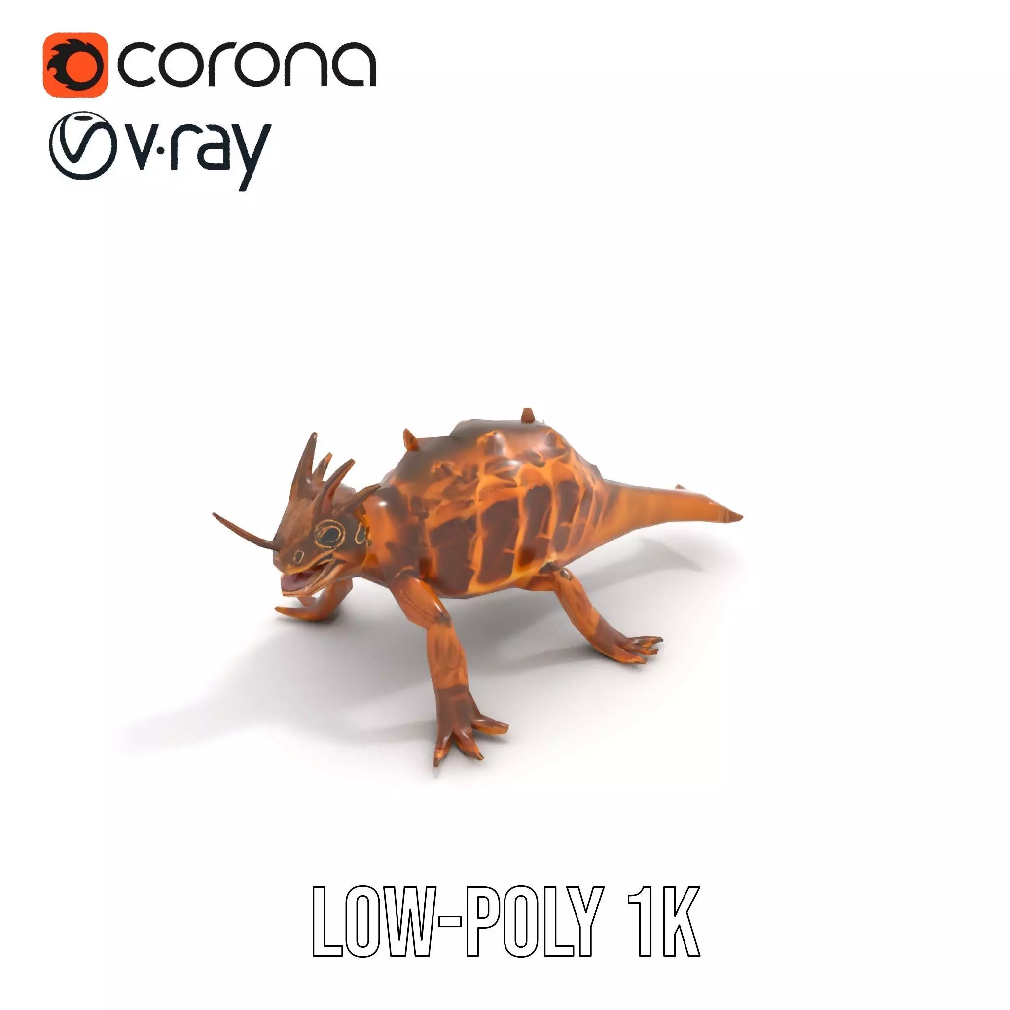 Spiky Horned Lizard model pack Low-poly 3D model_9