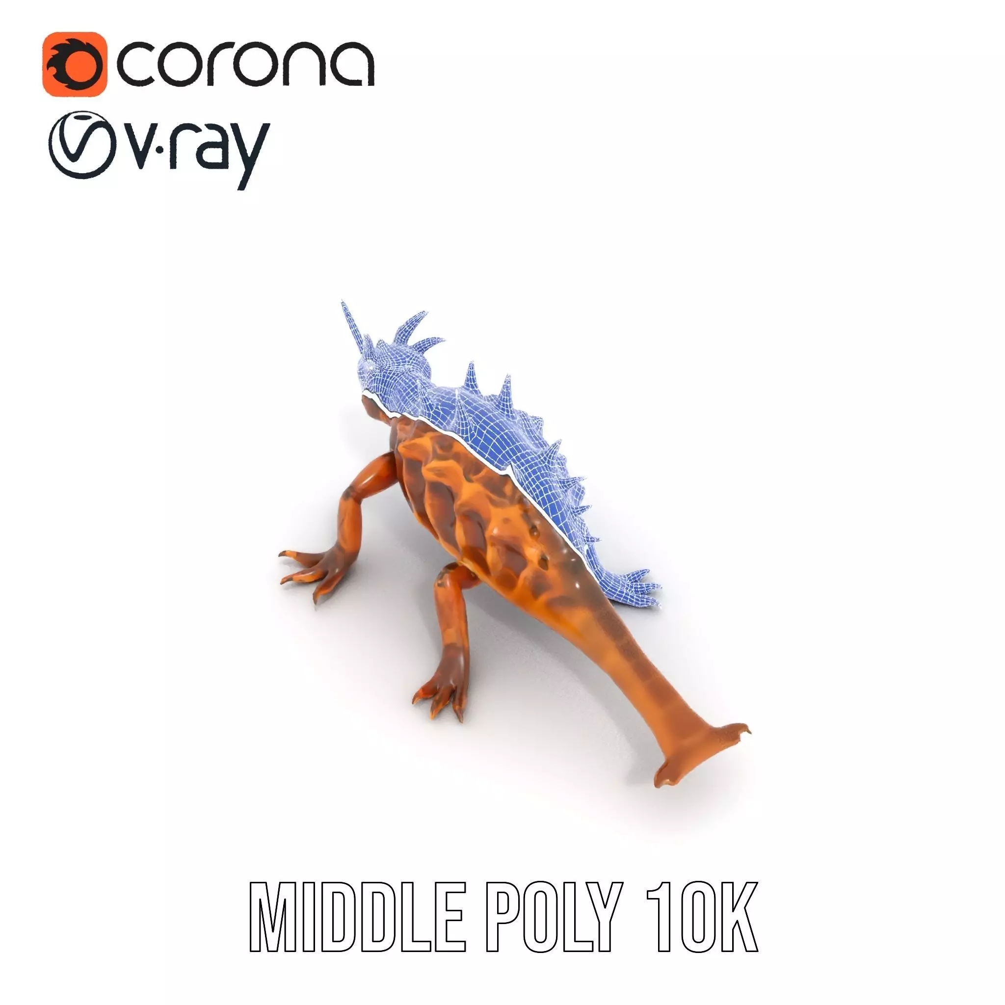 Spiky Horned Lizard model pack Low-poly 3D model_16