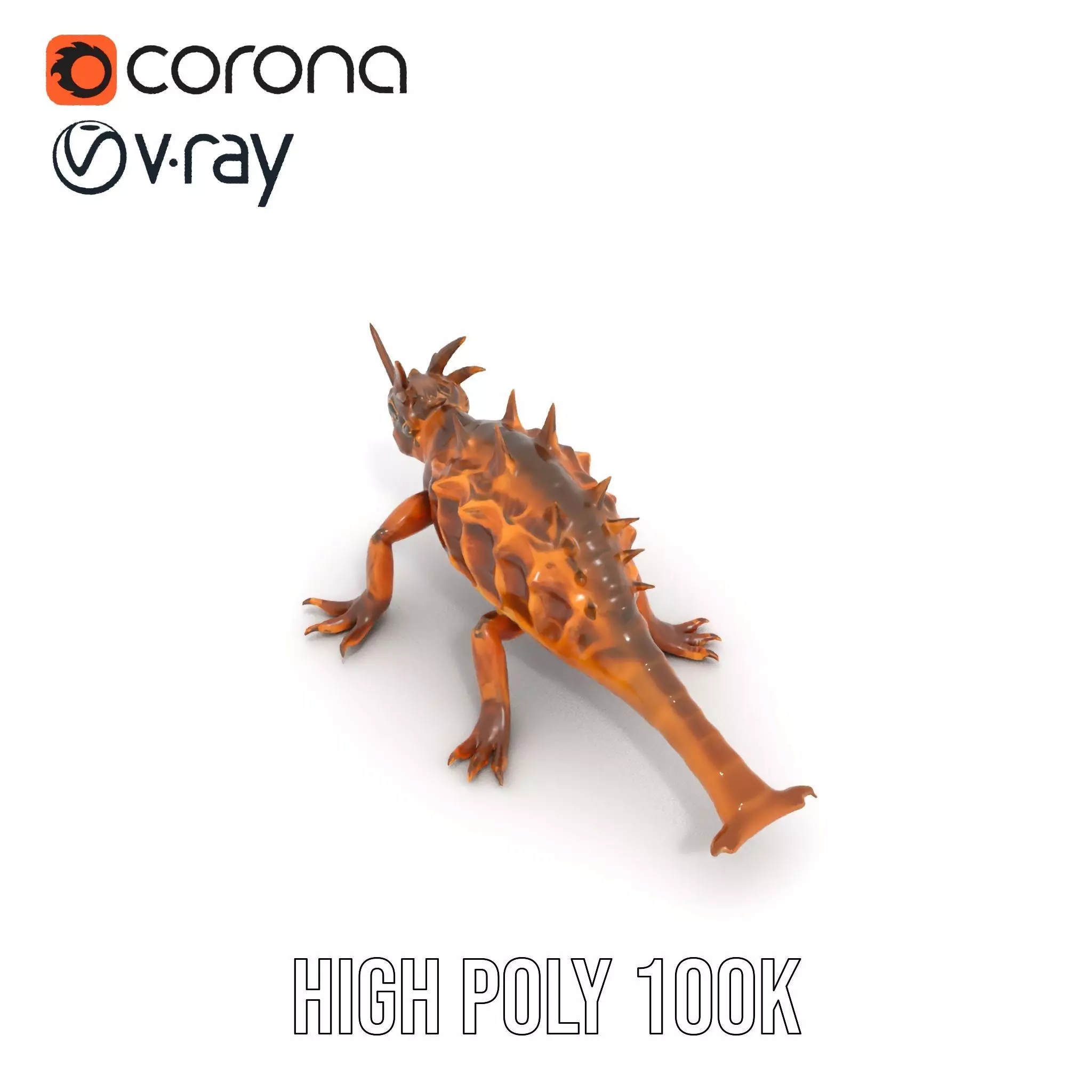 Spiky Horned Lizard model pack Low-poly 3D model_26