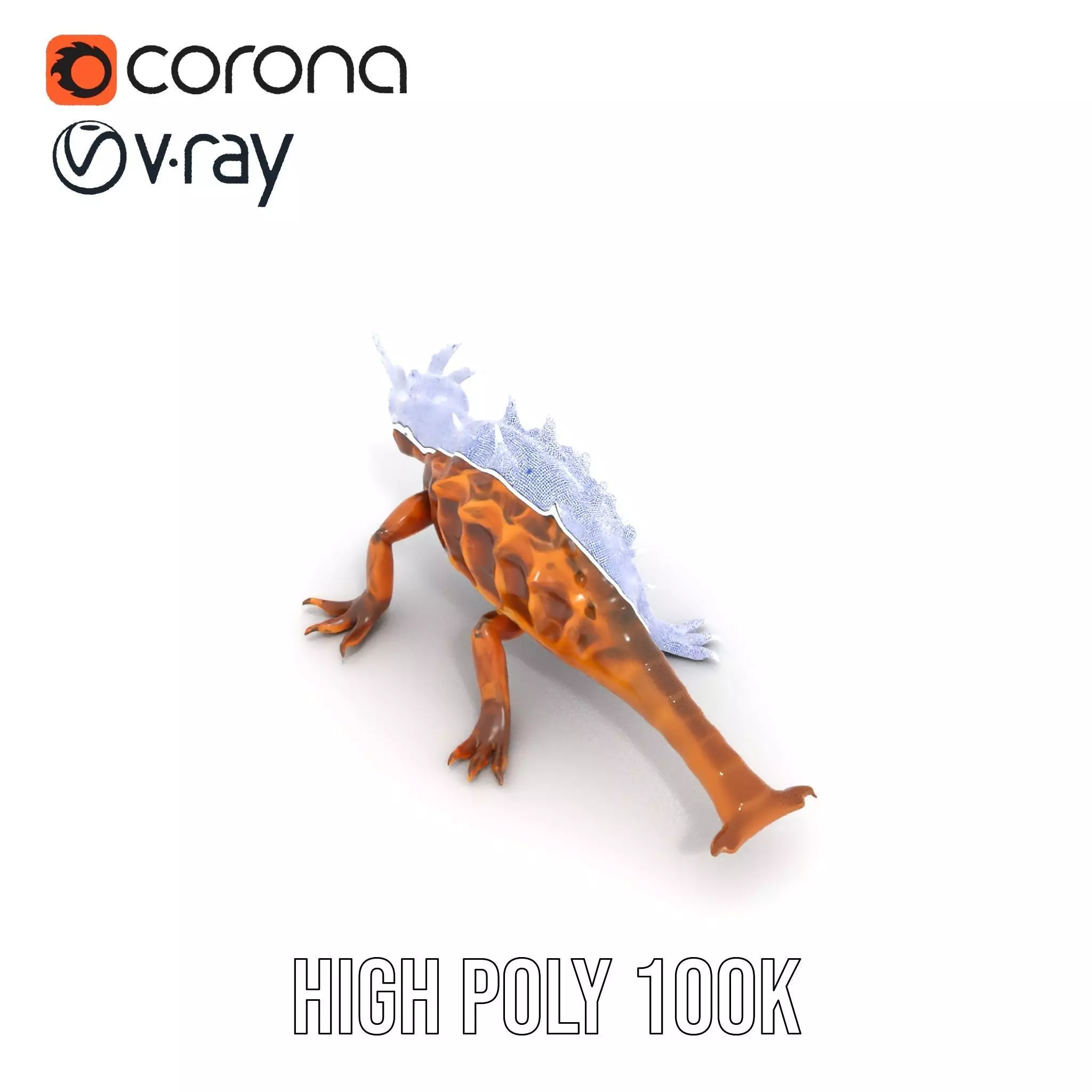 Spiky Horned Lizard model pack Low-poly 3D model_32