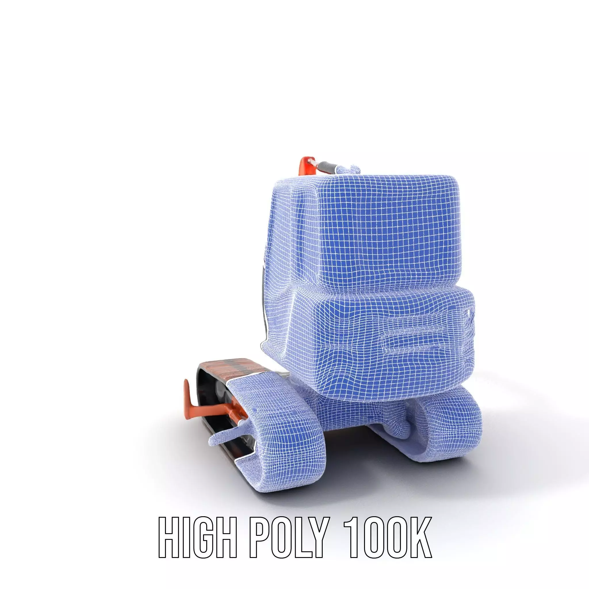 Orange Excavator model pack Low-poly 3D model_4