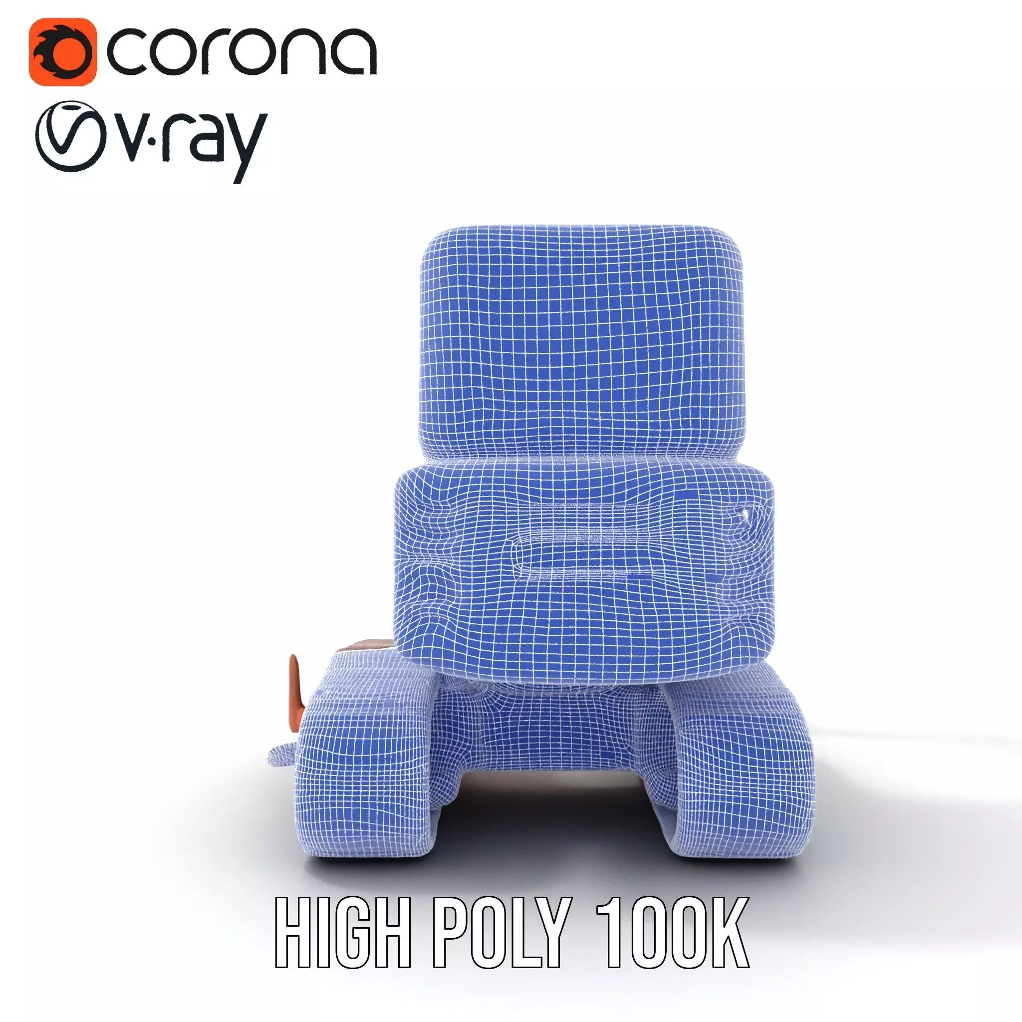 Orange Excavator model pack Low-poly 3D model_32