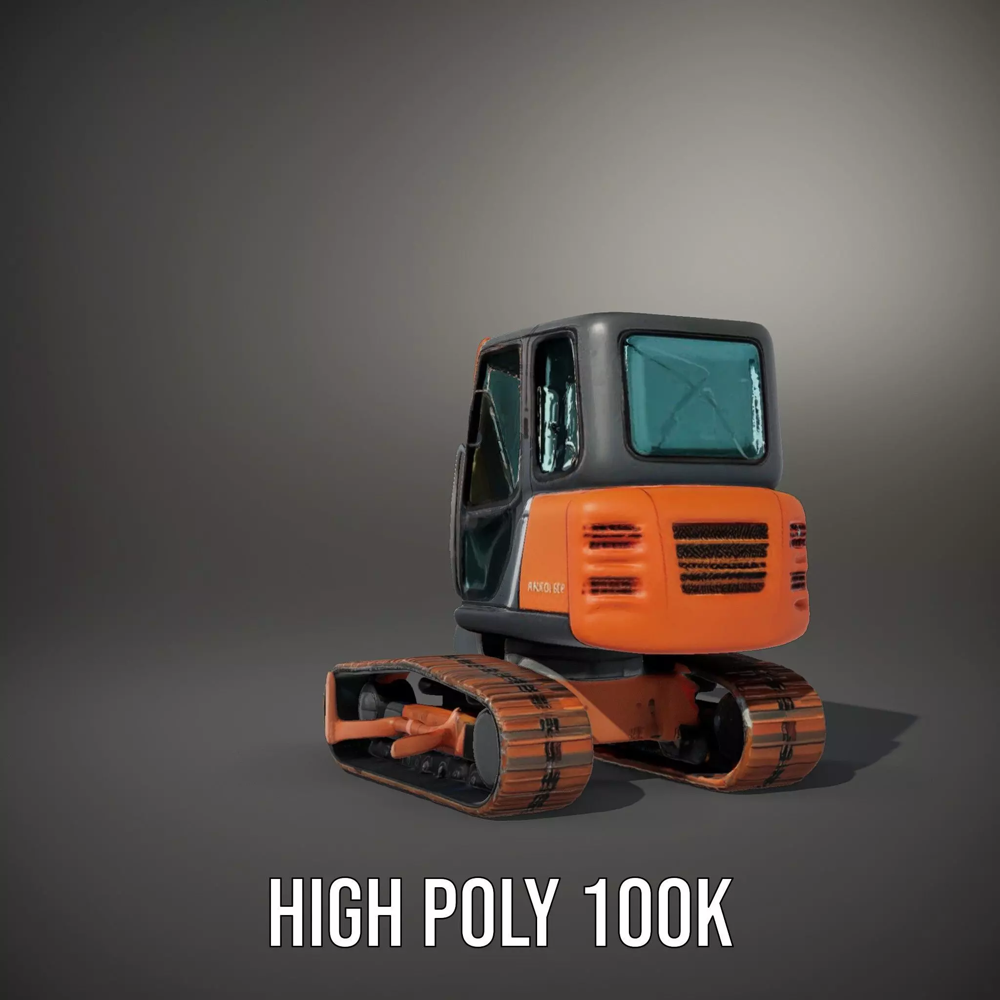 Orange Excavator model pack Low-poly 3D model_10