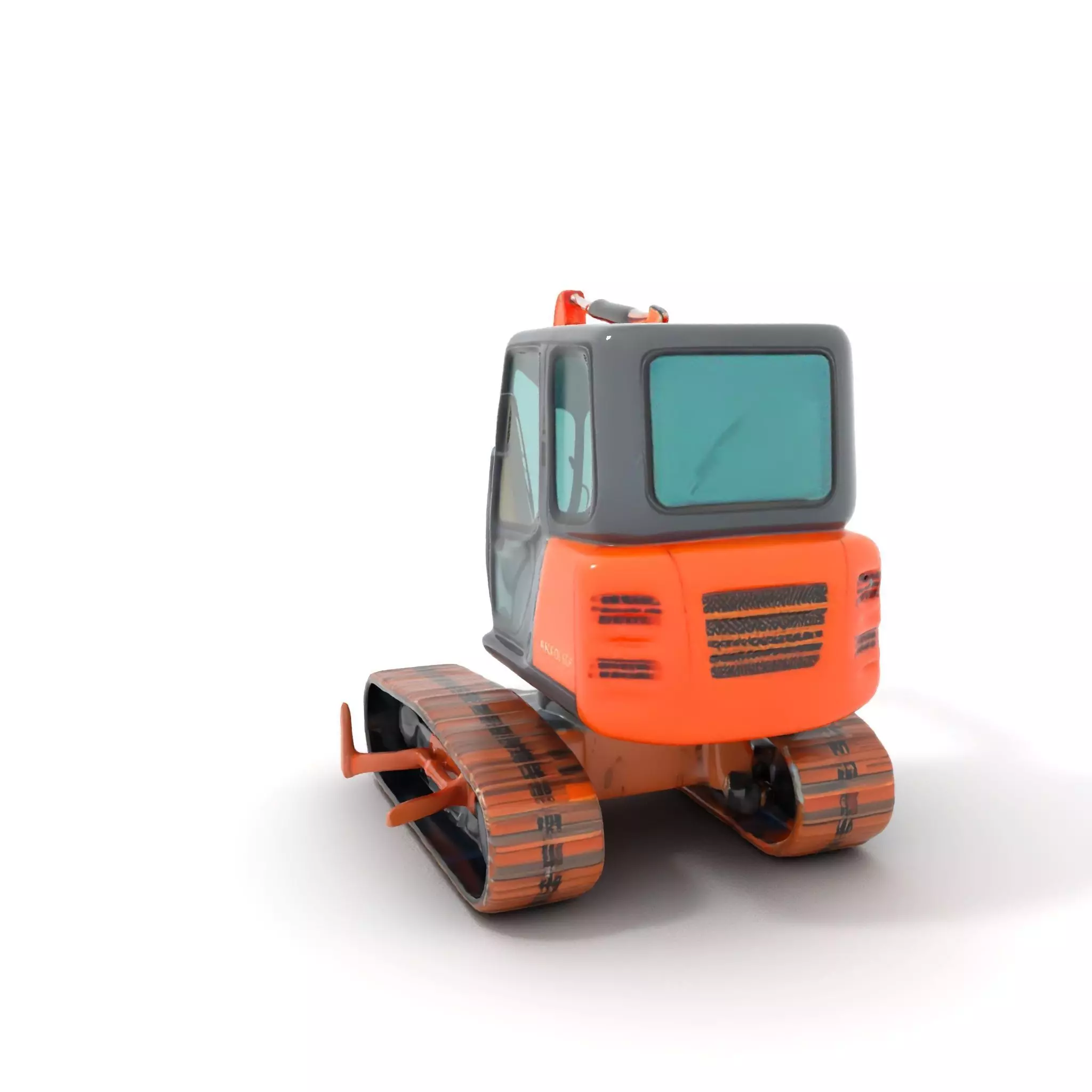 Orange Excavator model pack Low-poly 3D model_0