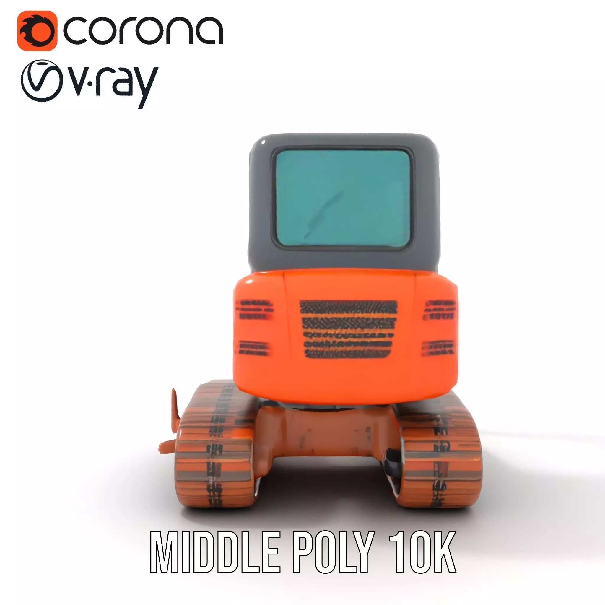 Orange Excavator model pack Low-poly 3D model_15