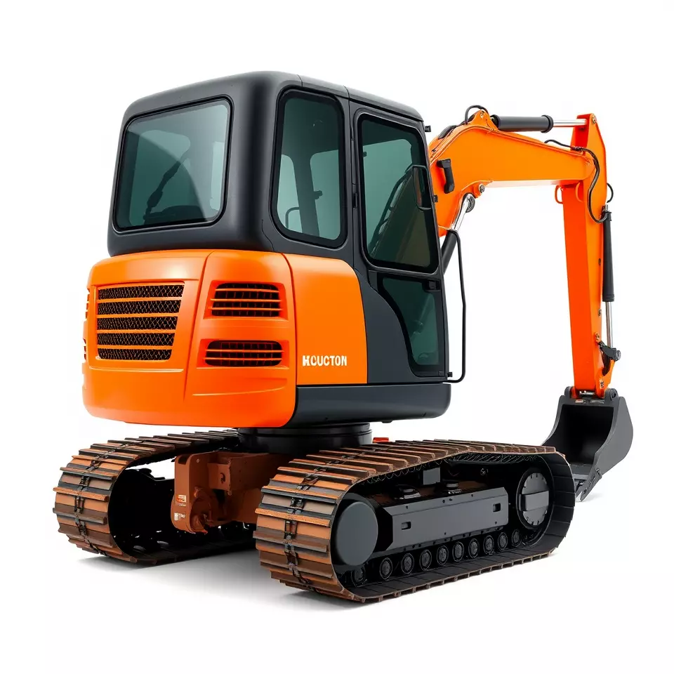 Orange Excavator model pack Low-poly 3D model_2
