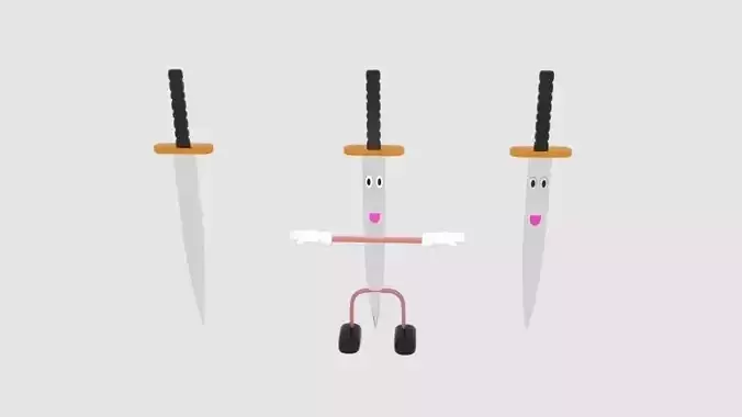 Cartoon Sword Upside Character