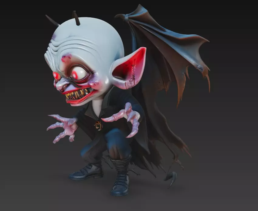 The Little Nosferatu - Stylized Mini Vampire Character 3D print model_1