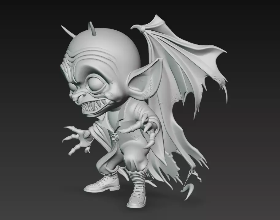 The Little Nosferatu - Stylized Mini Vampire Character 3D print model_8