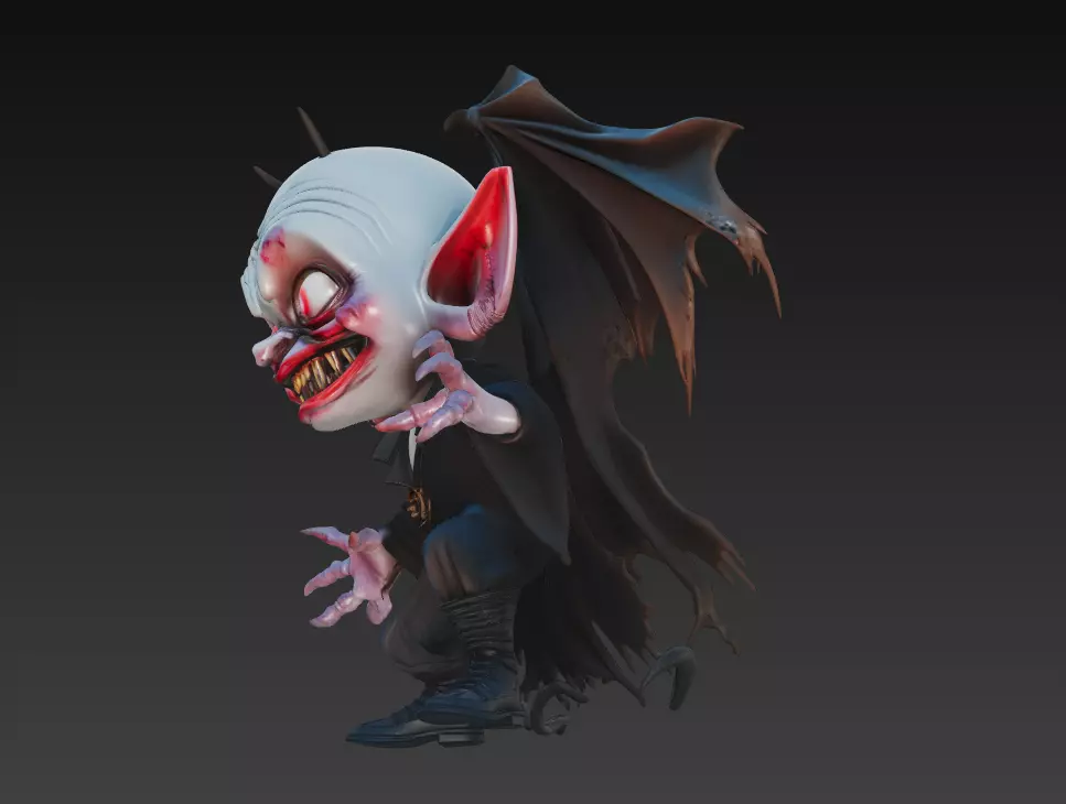 The Little Nosferatu - Stylized Mini Vampire Character 3D print model_4