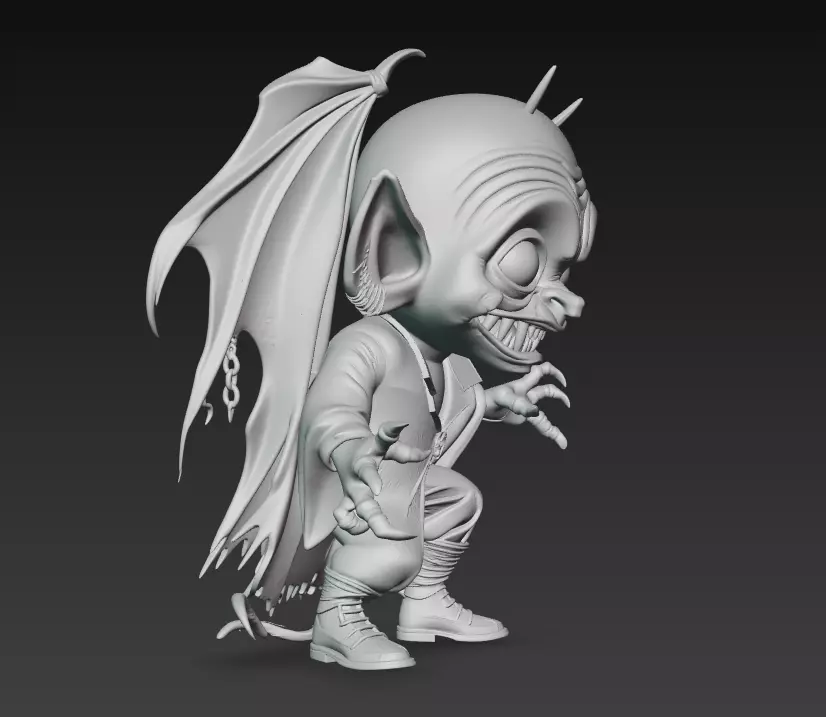 The Little Nosferatu - Stylized Mini Vampire Character 3D print model_5