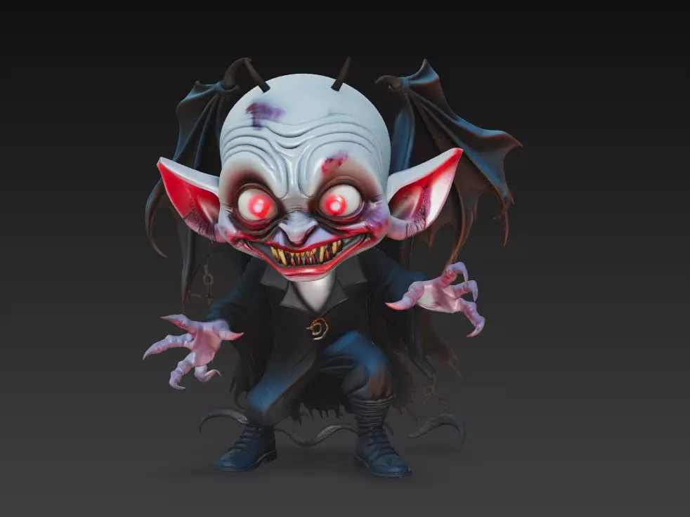 The Little Nosferatu - Stylized Mini Vampire Character 3D print model_0