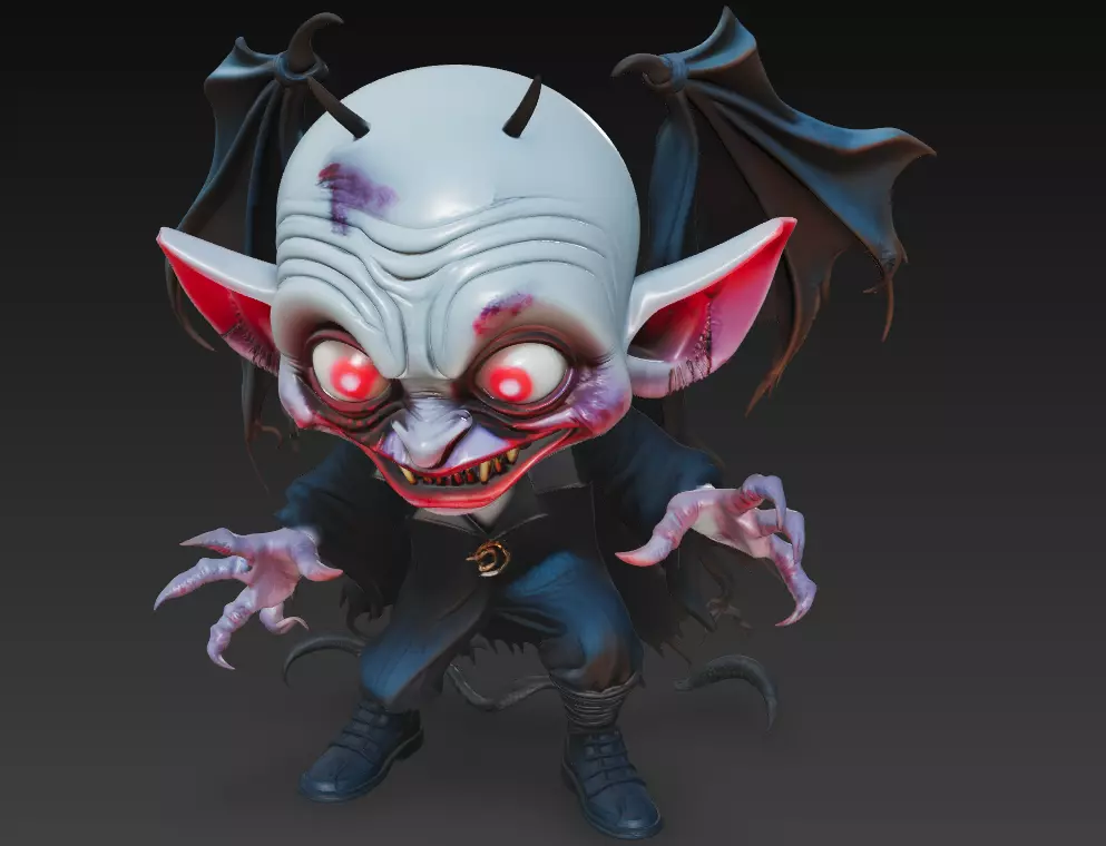 The Little Nosferatu - Stylized Mini Vampire Character 3D print model_3