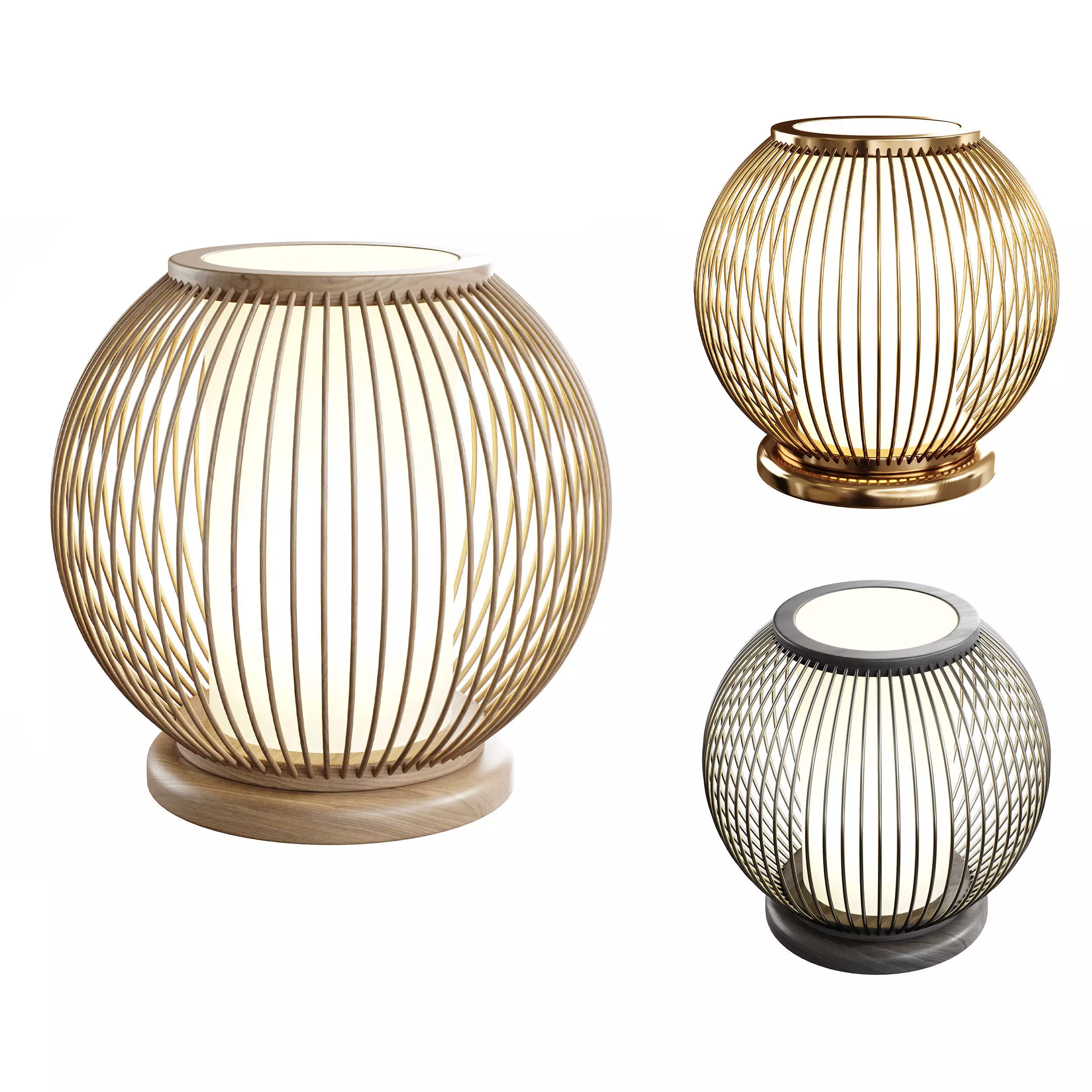 Bamboo Desk Lamp 3D model_0