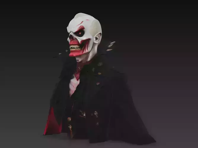 The Crimson Marquis - Gothic Vampire Demon Bust 3D print model The Crimson Marquis - Gothic Vampire Demon Bust 3D print model