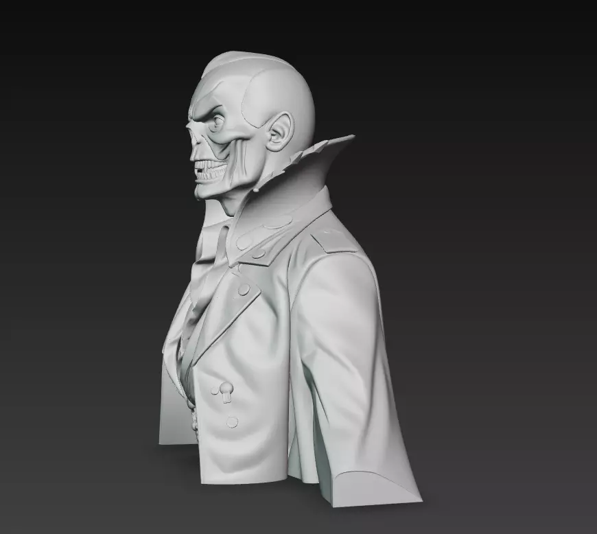 The Crimson Marquis - Gothic Vampire Demon Bust 3D print model_6