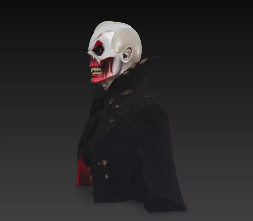 The Crimson Marquis - Gothic Vampire Demon Bust 3D print model_5