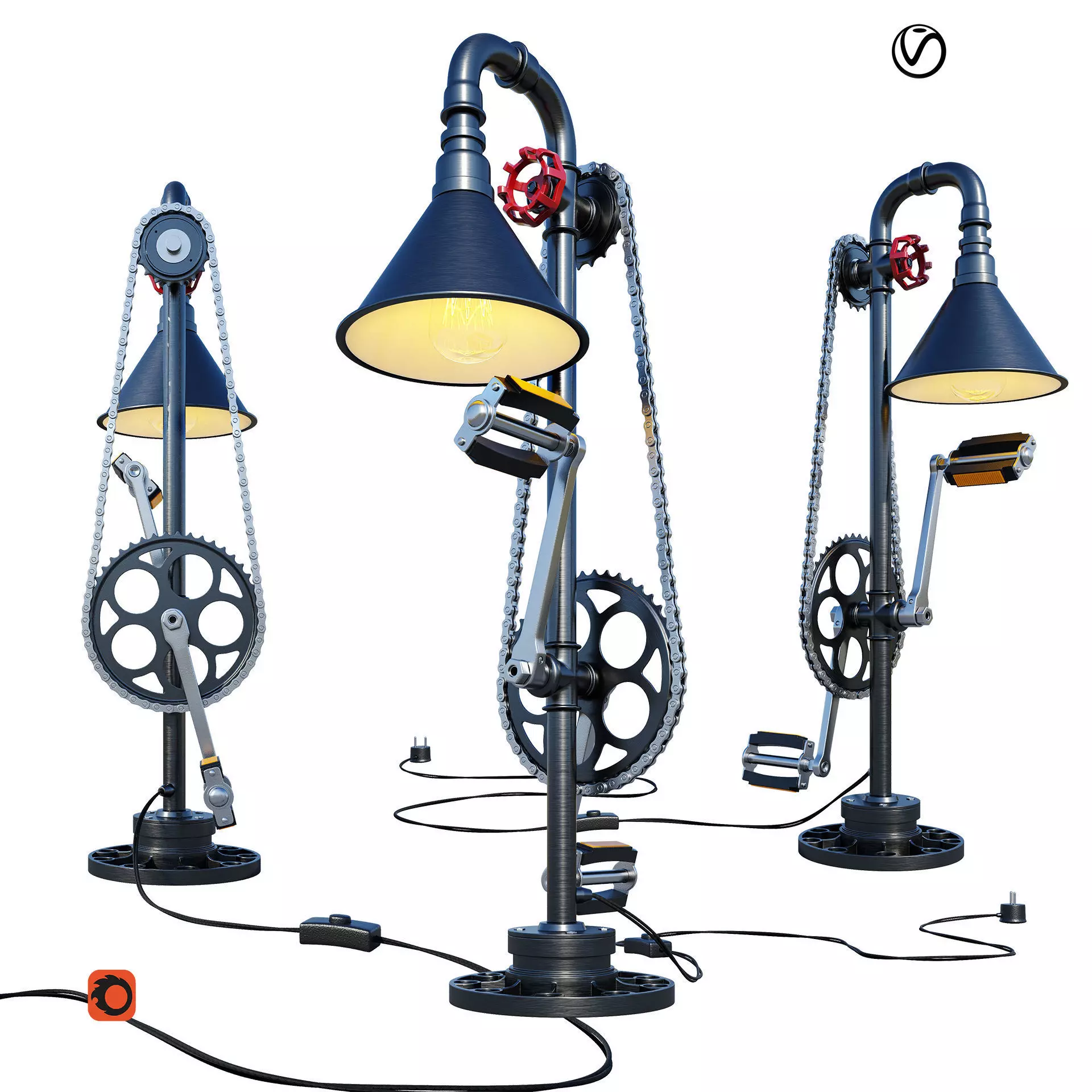 Kesha loft table lamp 3D model