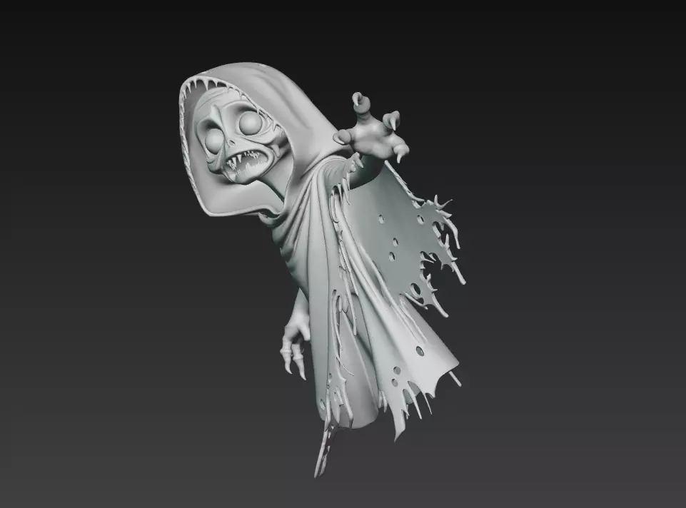 The Forsaken Spirit - Stylized Haunted Ghost Sculpture 3D print model_6