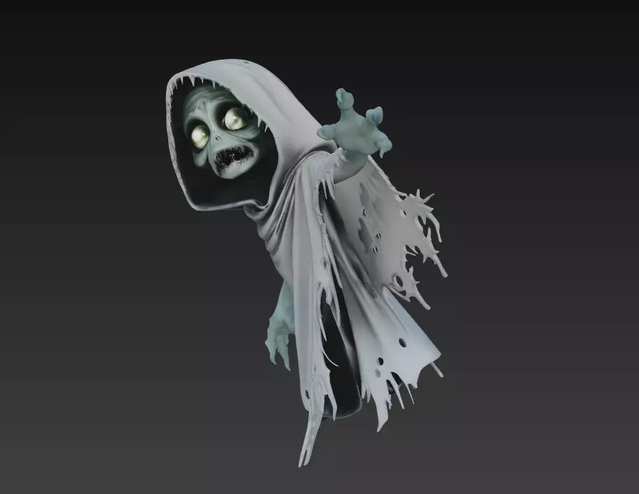 The Forsaken Spirit - Stylized Haunted Ghost Sculpture 3D print model_2