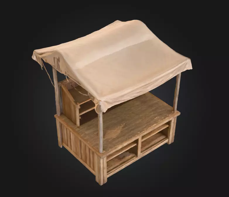 Market Stall Display Low-poly 3D model_10