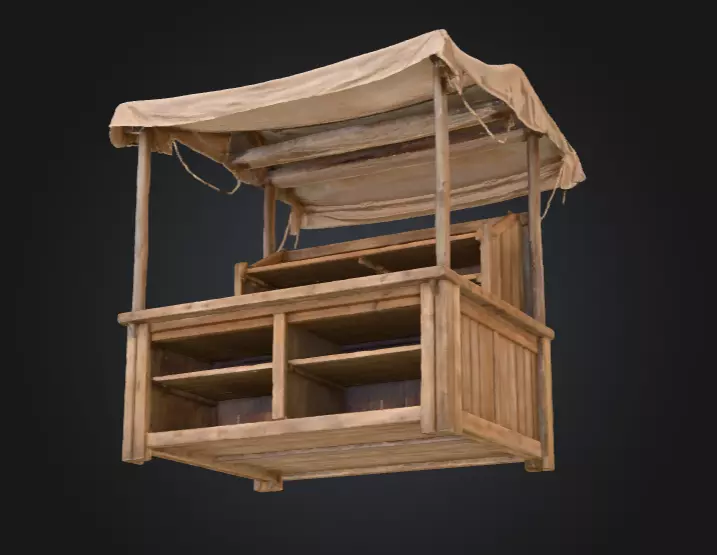 Market Stall Display Low-poly 3D model_12