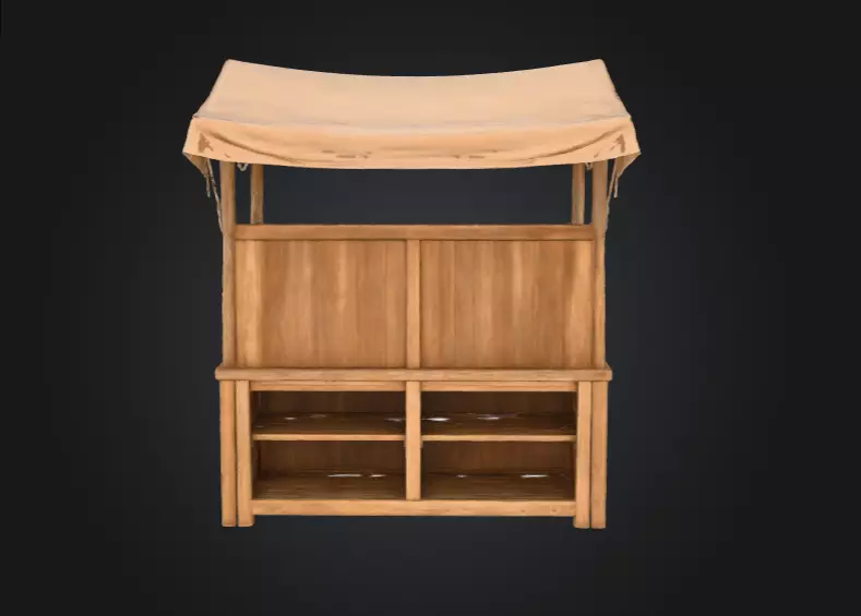 Market Stall Display Low-poly 3D model_4