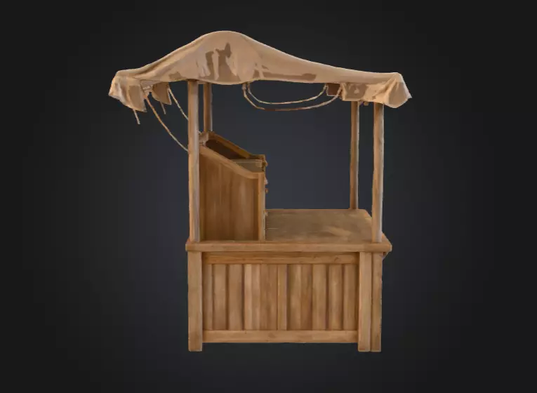 Market Stall Display Low-poly 3D model_2