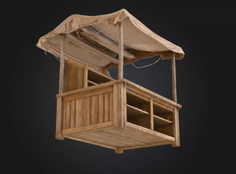 Market Stall Display Low-poly 3D model_13