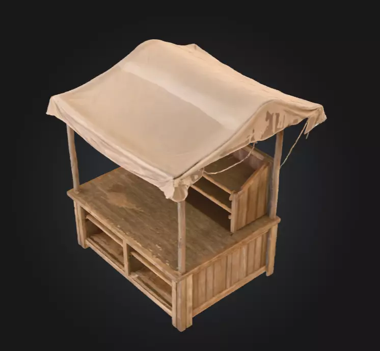 Market Stall Display Low-poly 3D model_9