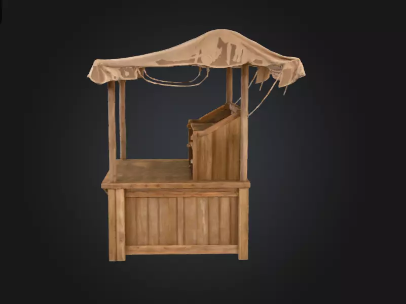 Market Stall Display Low-poly 3D model_6