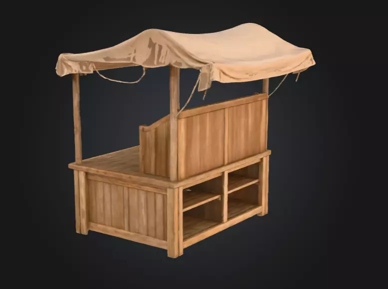 Market Stall Display Low-poly 3D model_5